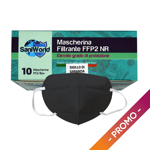 MASCHERINE FFP2  colore nero - pz. 10 Prodotto DPI