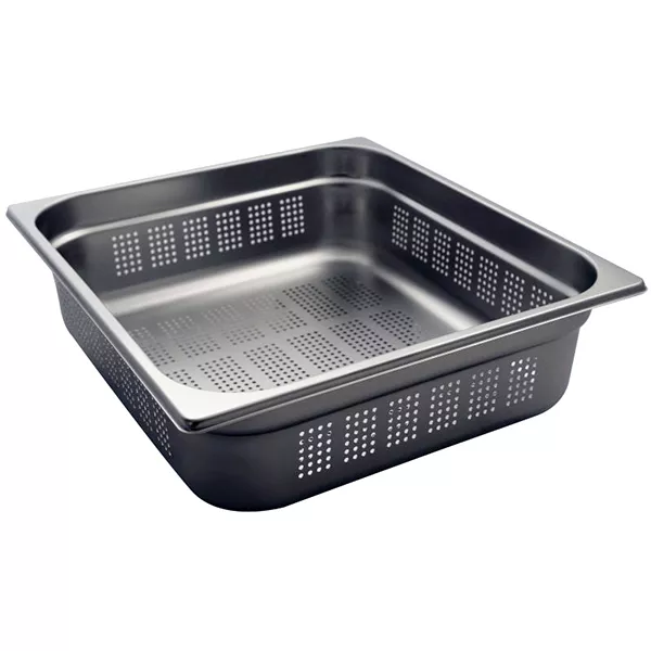 TEGLIA FORATA GASTRONORM INOX 2/3 cm.32,5x35,4x15 capacità lt.14,8