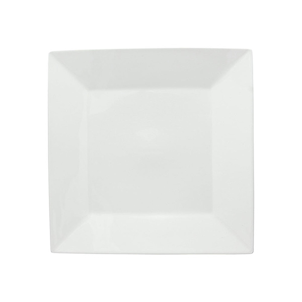 27x27x3 cm HOME 0 Piatto Piano Quadro Bianco Ceramica 26 cm 