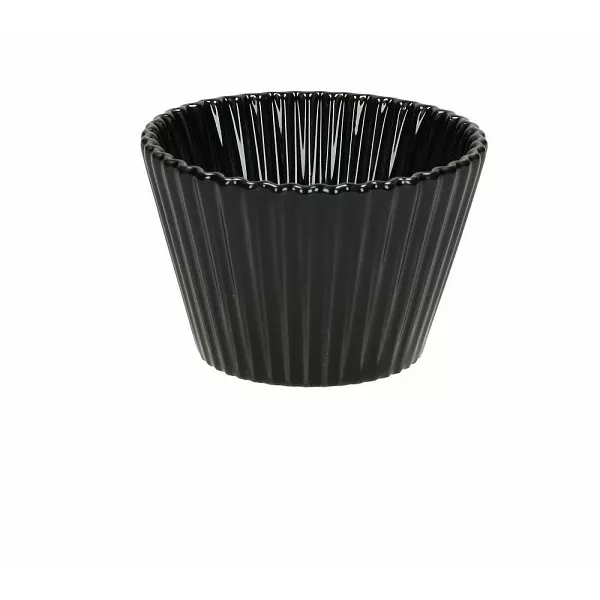 SET 6 pz. MEDIUM CUP CAKES PORCELLANA diam.8 H5 MIGNON NERO --- in eliminazione ---