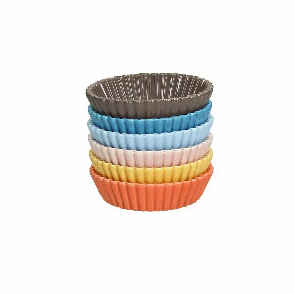 SET 6 pz. MAXI CUP CAKES PORCELLANA diam.10 H2,5 MIGNON MULTICOLOR --- in eliminazione ---