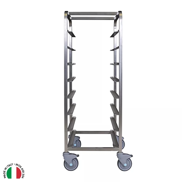 CARRELLO A 8 VANI INOX PER VASCHE cm. 60x40