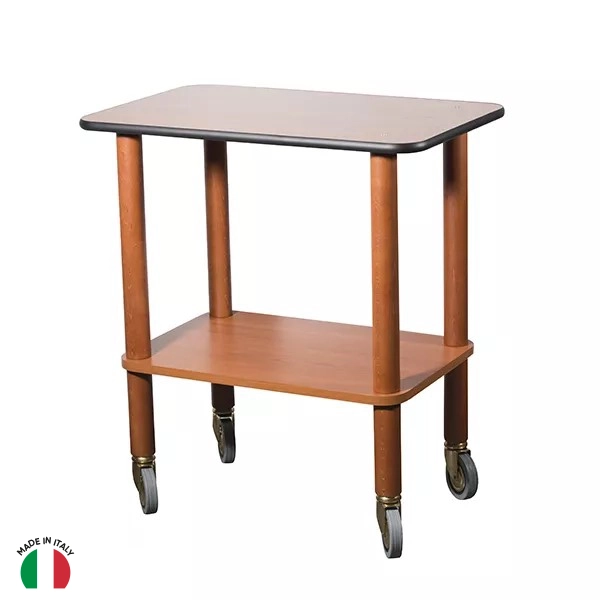 GUERIDON IN LEGNO MASSELLO CILIEGIO CON GAMBE IN LEGNO CM. 71X46X78