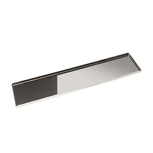 VASSOIO DA ESPOSIZIONE IN ACCIAIO INOX cm. 50x14x0,8 H angoli appoggiati