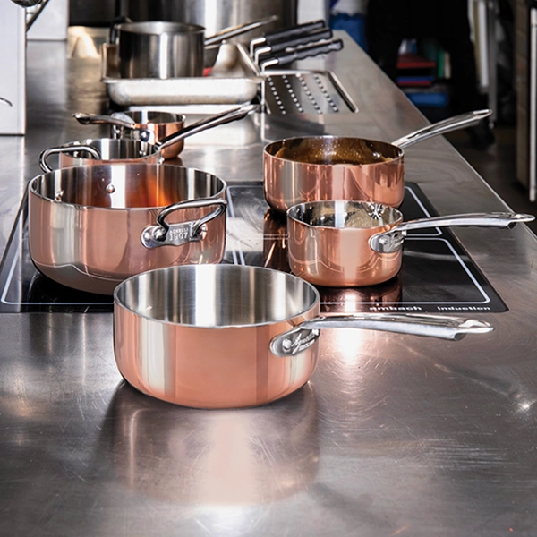 PADELLA INDUZIONE IN RAME 1 MANICO INOX cm. 32x5,5 2