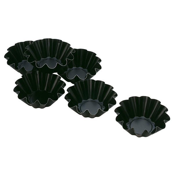 SET 6 pz. STAMPO ANTIADERENTE BRIOCHE PICC. COSTE GRANDI cm. 8x3 --- in eliminazione ---