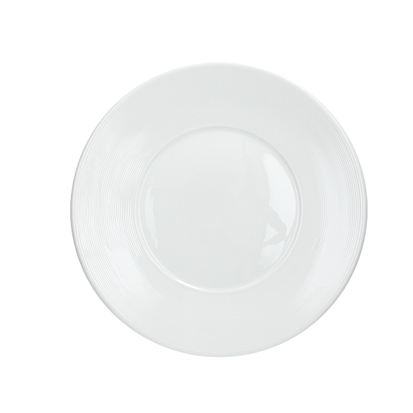 H&H Piatto Fondo Arcadia In Porcellana, Bianco, 22.5 Cm, Lavabile In Lavastoviglie E Microonde, Design Moderno