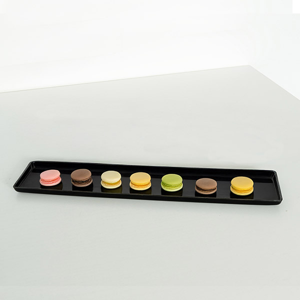 VASSOIO DA PASTICCERIA IN METACRILATO NERO cm. 50x10x1,5 H