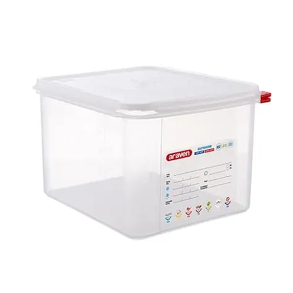 CONTENITORE ARAVEN ERMETICO IN PP GASTRONORM 1/2 cm.32,5x26,5x20 LT.12,5 CON COPERCHIO