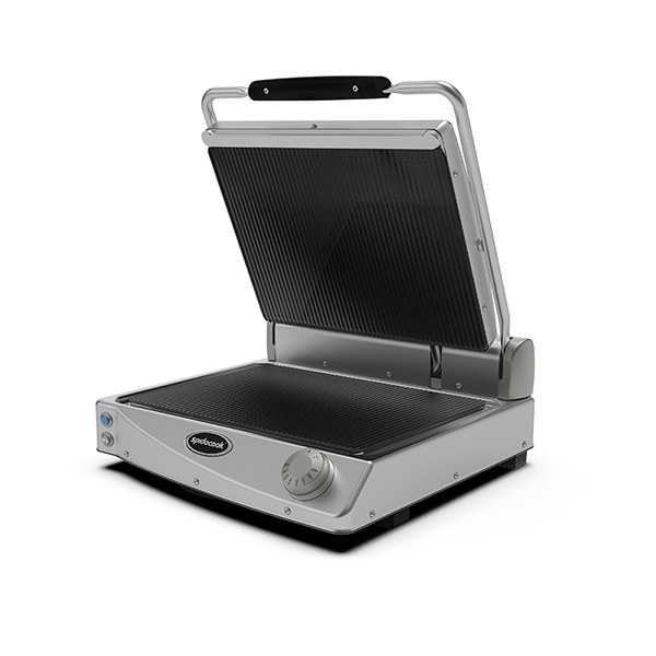 PIASTRA SPIDOCOOK BBQ MASTER IN VETROCERAMICA MEDIA cm.48,1x45,7x18,2  2800 W (rigata/rigata)