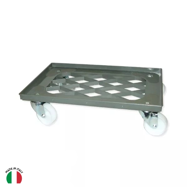 CARRELLO PIANETTA GRIGLIATO IN PLASTICA cm.62x41x17 CON 4 RUOTE