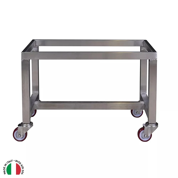 CARRELLO INOX RIALZATO A 50CM PER VASCA 100 LT