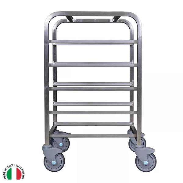 CARRELLO A 5 VANI INOX PER VASCHE cm. 60x40