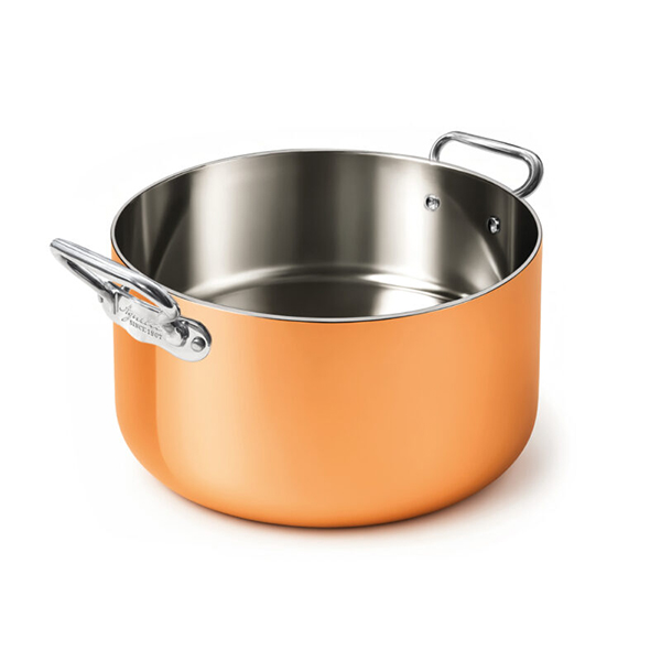 CASSERUOLA ALTA INDUZIONE IN RAME 2 MANICI INOX cm. 24x15