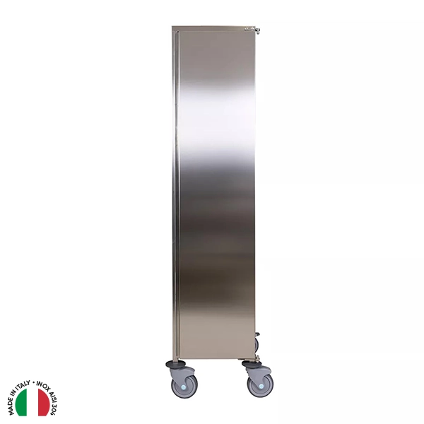 CARRELLO INOX A 20 VANI PER TEGLIE GN 1/1 VERSIONE ARMADIATA