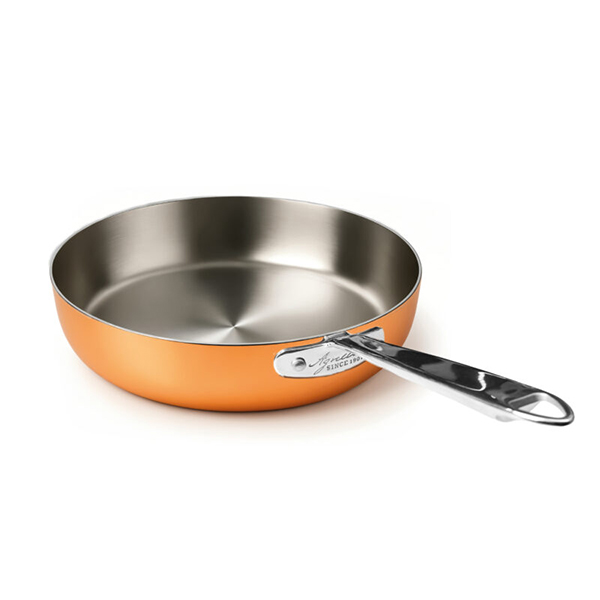 PADELLA INDUZIONE IN RAME 1 MANICO INOX cm. 32x5,5