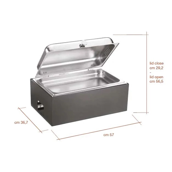 BASE CHAFING DISH GN 1/1 COLOR SALVIA CM. 57x36,7x20 CALEIDO 2