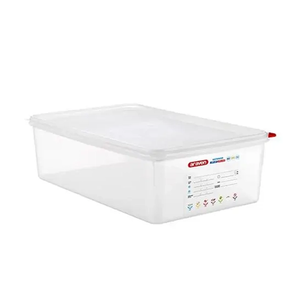 CONTENITORE ARAVEN ERMETICO IN PP GASTRONORM 1/1 cm.53x32,5x15 LT.20,5 CON COPERCHIO